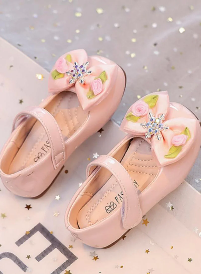 Take Two Girls Bow and Rhinestone Mary Jane Shoes